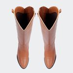Bota Western Hannah Cano Longo Castanho Villa Griffe