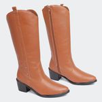 Bota Western Hannah Cano Longo Castanho Villa Griffe