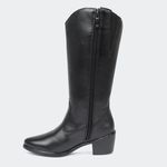Bota Villa Griffe Western Hannah Cano Longo Preto