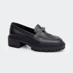 Mocassim Villa Griffe Nó Strass - Duda Preto Onix