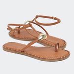 Rasteira Mirela Camel Villa Griffe 
