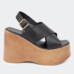Sandália Flatform Ester Preta Villa Griffe 