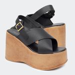 Sandália Flatform Ester Preta Villa Griffe 