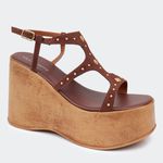 Sandália Flatform Téssia Café Villa Griffe 