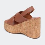 Sandália Flatform Jordana Camel Villa Griffe 