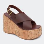 Sandália Flatform Jordana Café Villa Griffe 