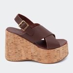 Sandália Flatform Jordana Café Villa Griffe 