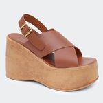 Sandália Flatform Ester Camel Villa Griffe 