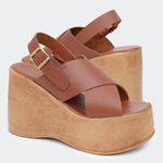 Sandália Flatform Ester Camel Villa Griffe 