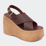 Sandália Flatform Ester Café Villa Griffe