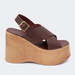 Sandália Flatform Ester Café Villa Griffe