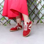 Tênis Jade Camurça Vermelho Villa Griffe 