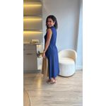 Vestido Bicolor - Azul Marinho