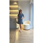 Vestido Tenista Listrado - Azul