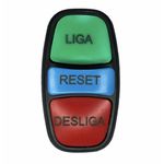 Frontal Botão Triplo Weg 22mm Liga/ Reset/ Desliga S/ Flange