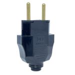 Plugue Macho 2P Weg 180° 10A 250V Preto 13301676