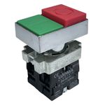 Botão Duplo Metálico 22mm 1na + 1nf Verde/Vermelho Lukma
