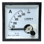 Amperímetro Analógico 0-500A Ferro Móvel 72x72mm Lukma