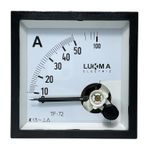 Amperímetro Analógico 0-50A Medição Direta 72x72mm Lukma