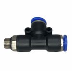 Conexão Pneumatica Tee Lateral Fluir Tubo 08mm x Rosca 1/8 BSP 