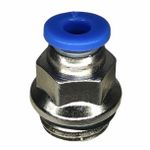 Conexão Pneumatica Reta Fluir Tubo 04mm x Rosca 1/4 BSP 