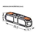 Kit 10 Conector Wago Para Emenda Inline 221-2411 Wago 