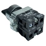 Botão Comutador Metálico 3 Posição Fixa 22mm 2na LK2BD33