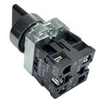 Botão Comutador Metálico 3 Posição Fixa 22mm 2na LK2BD33