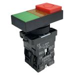 Botão Duplo Iluminado 22mm 1na + 1nf Verde/Vermelho Lukma
