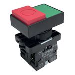 Botão Duplo 22mm 1na + 1nf Verde/Vermelho LK2EL8425 Lukma