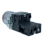 Botão Faceado Metálico Iluminado Vermelho 22mm 1nf 220V