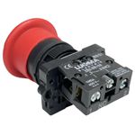 Botão Cogumelo Soco Emergência 22mm Verm 1nf LK2EC42 Lukma