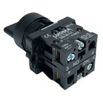 Botão Comutador 3 Posição Mola 22mm 2na LK2ED53 Lukma