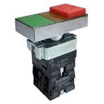 Botão Duplo Iluminado Metálico 22mm 1na + 1nf Verde/Vermelho