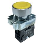 Botão Faceado Metálico Amarelo 22mm 1na LK2BA51 Lukma