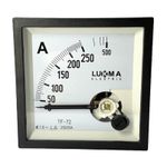 Amperímetro Analógico 0-250A Ferro Móvel 72x72mm Lukma