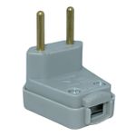 Plugue Macho 2P Weg 90° 10A 250V Cinza 13302196
