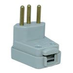 Plugue Macho 2P+T Weg 90° 10A 250V Cinza 13302173