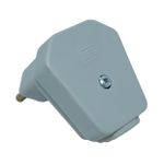 Plugue Macho 2P+T Weg 90° 10A 250V Cinza 13302173