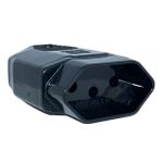 Plugue Femea 2P+T Weg 180° 10A 250V Preto 13303178