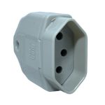 Plugue Femea 2P+T Weg 180° 10A 250V Cinza 13303184