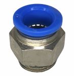 Conexão Pneumatica Reta Fluir Tubo 14mm x Rosca 1/2 BSP 