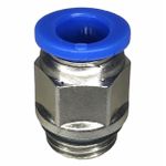 Conexão Pneumatica Reta Fluir Tubo 08mm x Rosca 1/4 BSP 