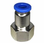 Conexão Pneumatica Reta Femêa Fluir Tubo 06mm x Rosca 1/4 BSP plastica Engate Rapido