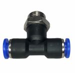 Conexão Pneumatica Tee Central Fluir Tubo 06mm x Rosca 1/4 BSP 