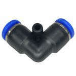 Conexão Pneumatica União Cotovelo Fluir Tubo 06mm Plastica