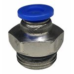 Conexão Pneumatica Reta Fluir Tubo 06mm x Rosca 3/8 BSP