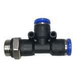 Conexão Pneumatica Tee Lateral Fluir Tubo 06mm x Rosca 1/4