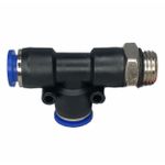 Conexão Pneumatica Tee Lateral Fluir 08mm x Rosca 1/4 BSP 
