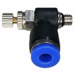 Conexão Pneumatica Cotovelo C/ Controle De Fluxo Fluir 04mm